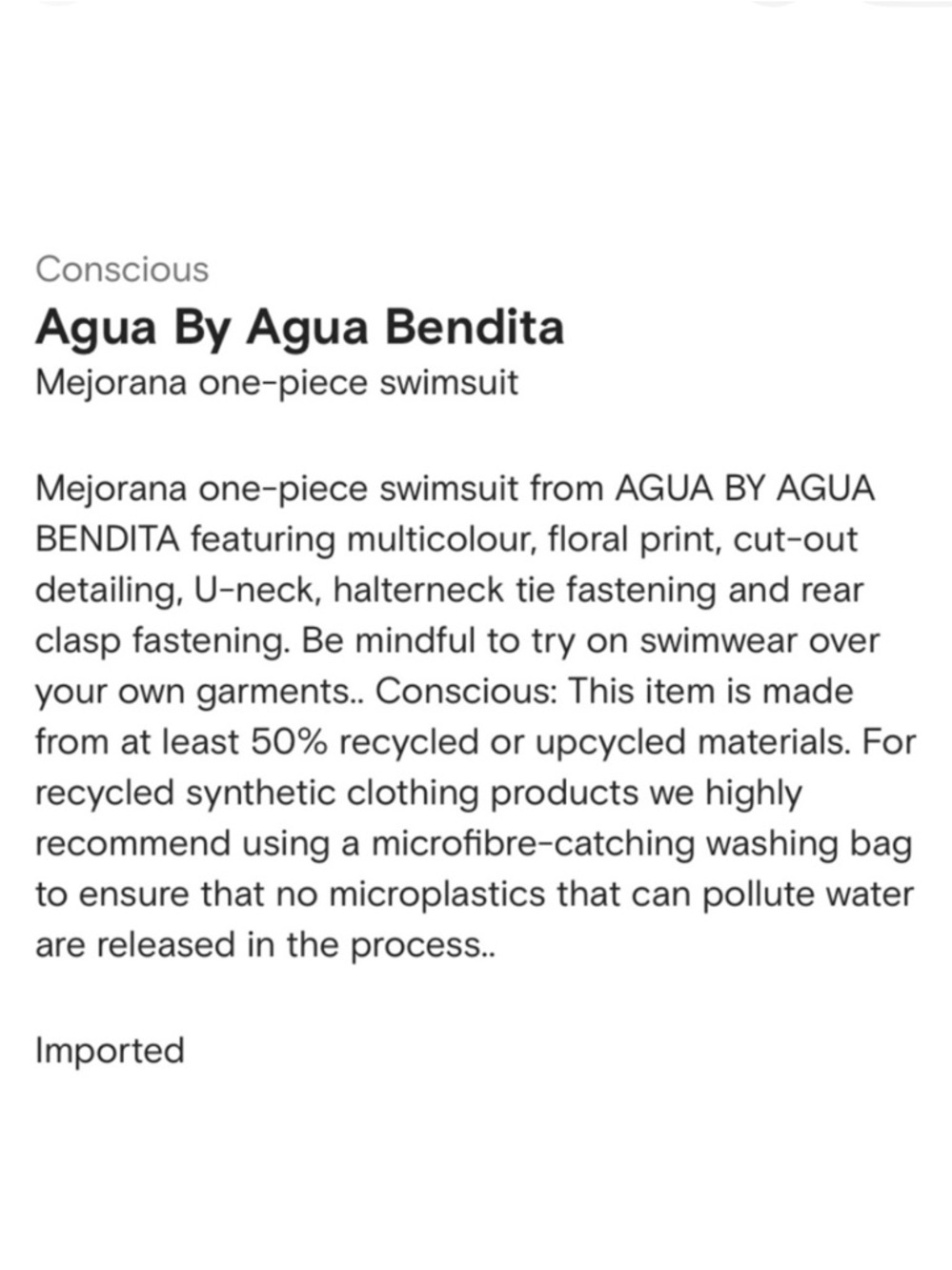 Agua by Agua Bendita Curandera Mejorana Sabanero Nocturno Swimsuit - NEVER WORN - Picture 10 of 12